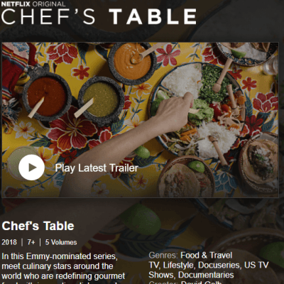 Chef's Table - netflix.comtitle80007945
