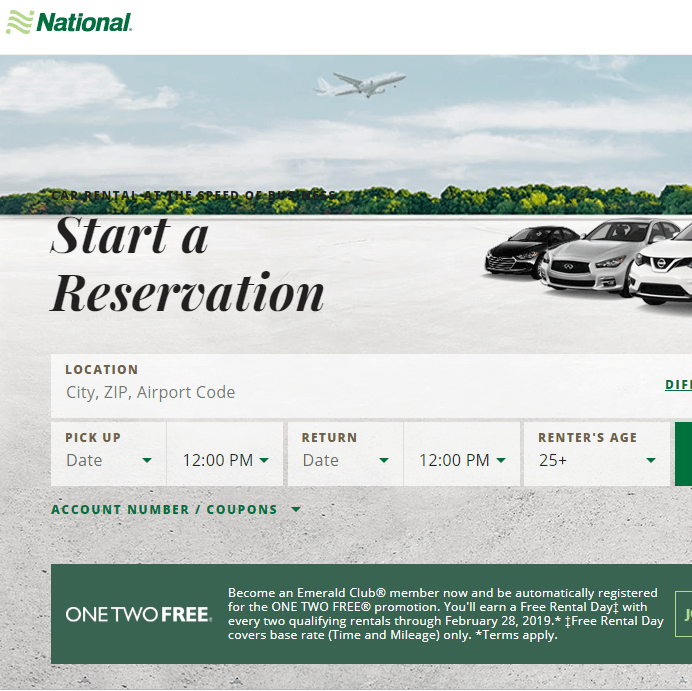 National Car Rental One Two Free Promotion - Deals We Like