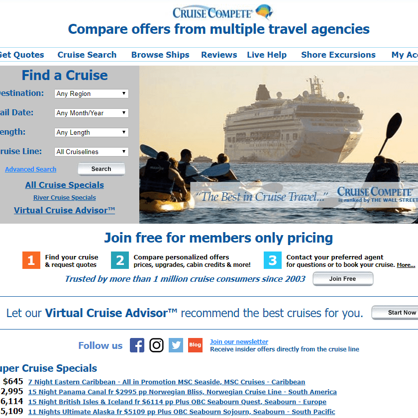 travel agency for cruise line