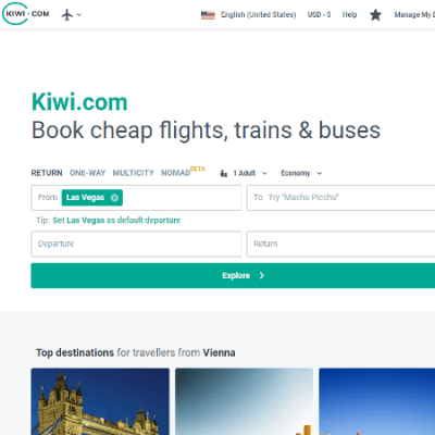 Kiwi Flights - travelsites.iokiwi