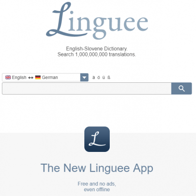 Free online dictionary Linguee.com 