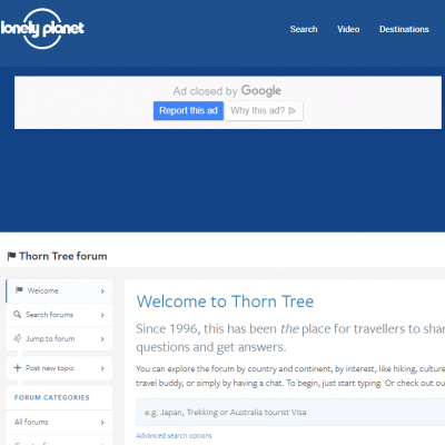 Lonely Planet ThornTree - travelsites.comtravel-forums