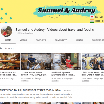Samuel and Audrey - youtube.comuserBackpackingTravelTV