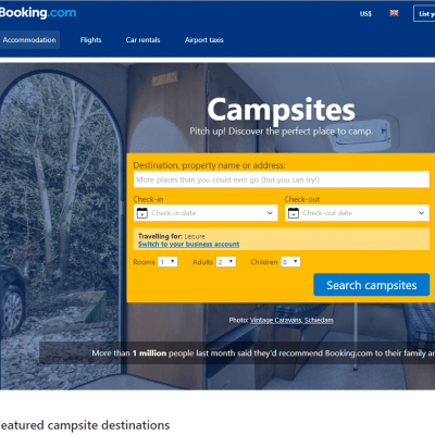 Booking.com Camping - travelsites.iobooking