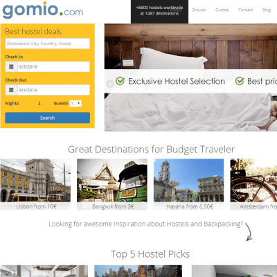 gomio.com - travelsites.comhostel-booking