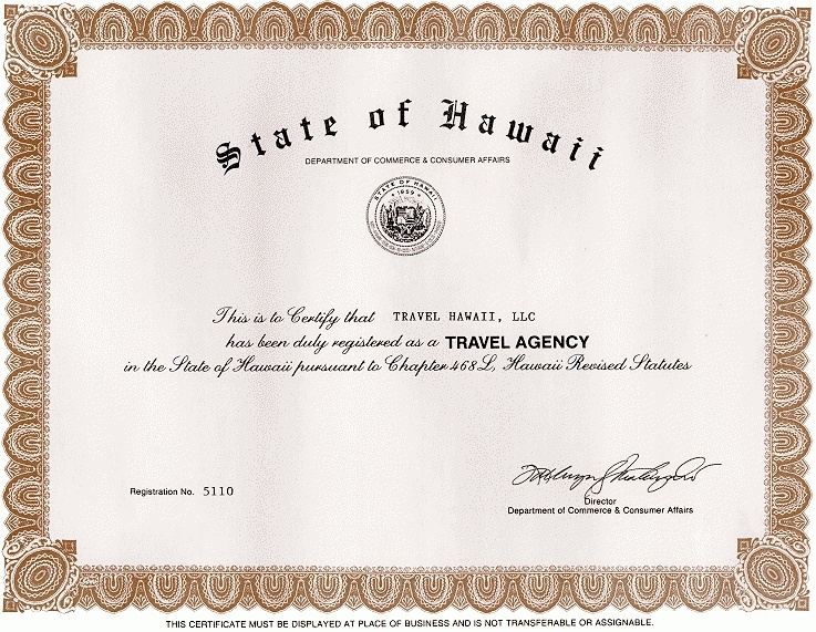 hawaii travel agent certification