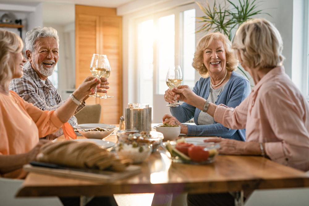 Eating or talking during a toast