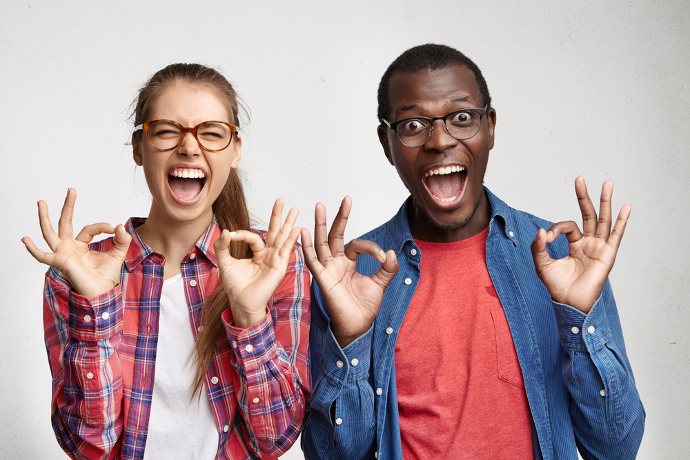 Making the ‘OK’ sign with your fingers