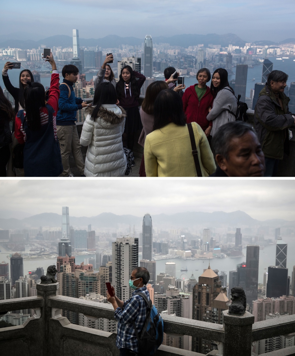 Victoria Peak, Hong Kong before and after coronavirus