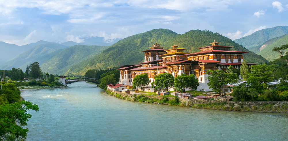 Punakha Dzong Monastery, one of the largest monastery in Asia, Punakha, Bhutan