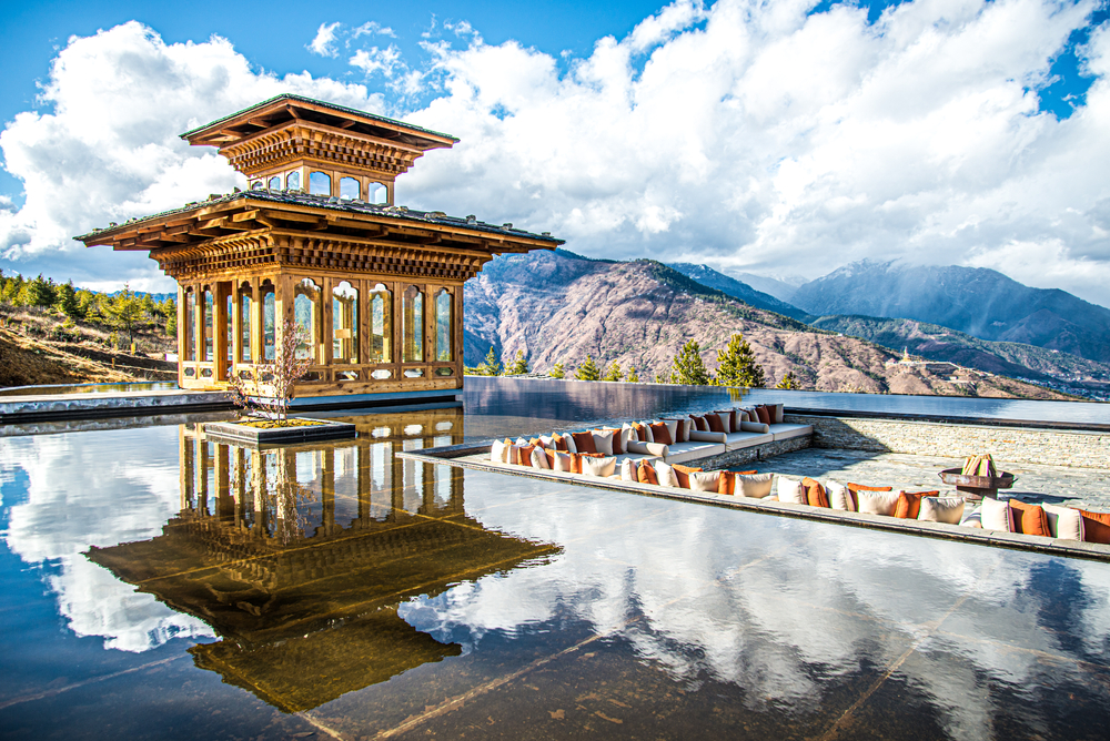 Thimphu Resting Area By The Pool In Bhutan