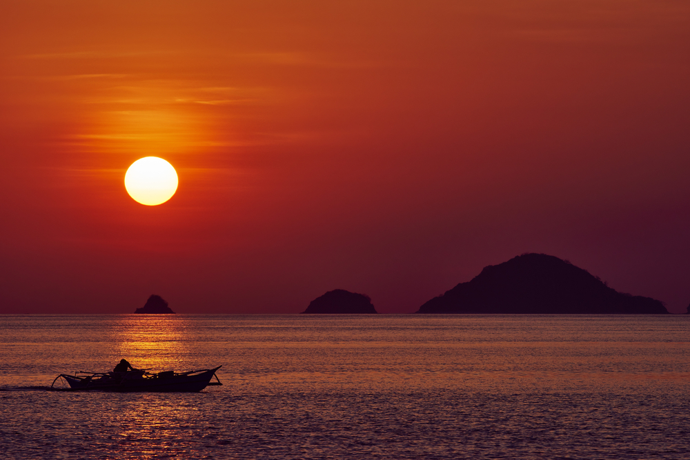 Seascape sunset Palawan Philippines