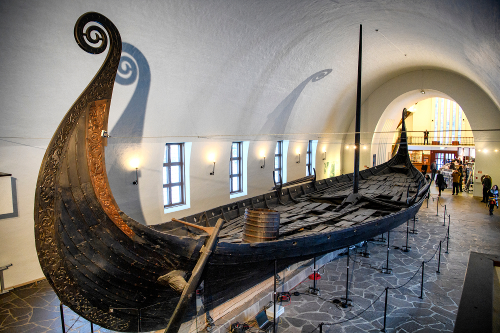 Viking ship (drakkar) in vikings museum in Oslo, Norway