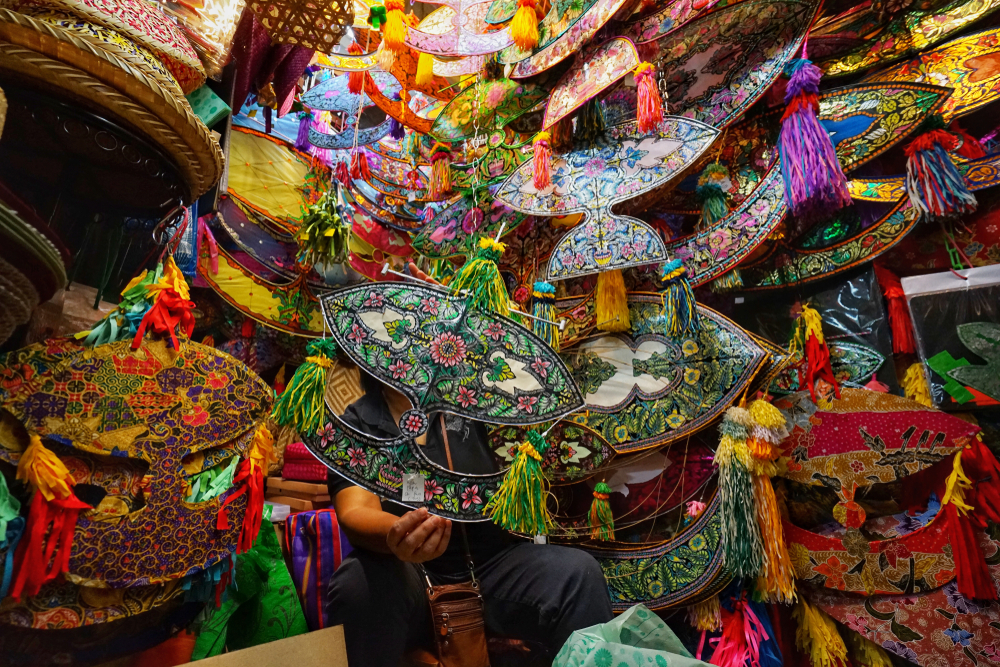 The Colorful Malaysian Kites Shop at Central Market, Kuala Lumpur capital city of Malaysia