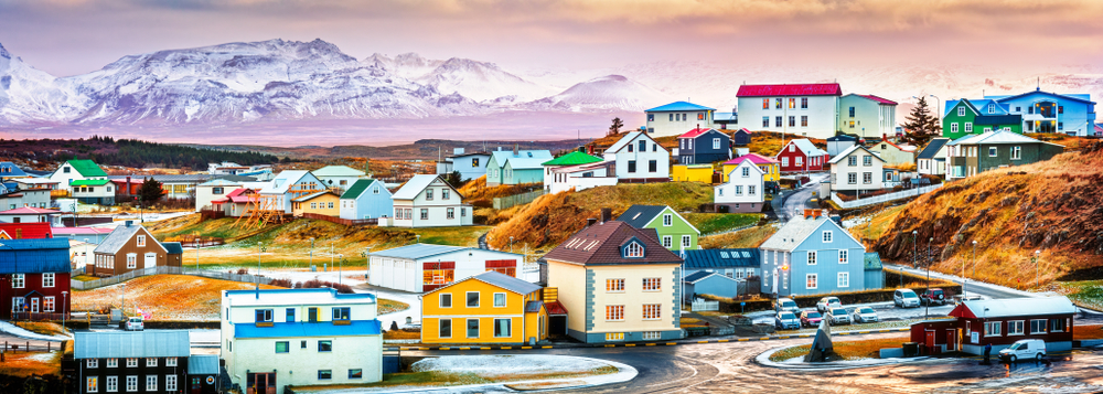 Stykkisholmur colorful icelandic houses.