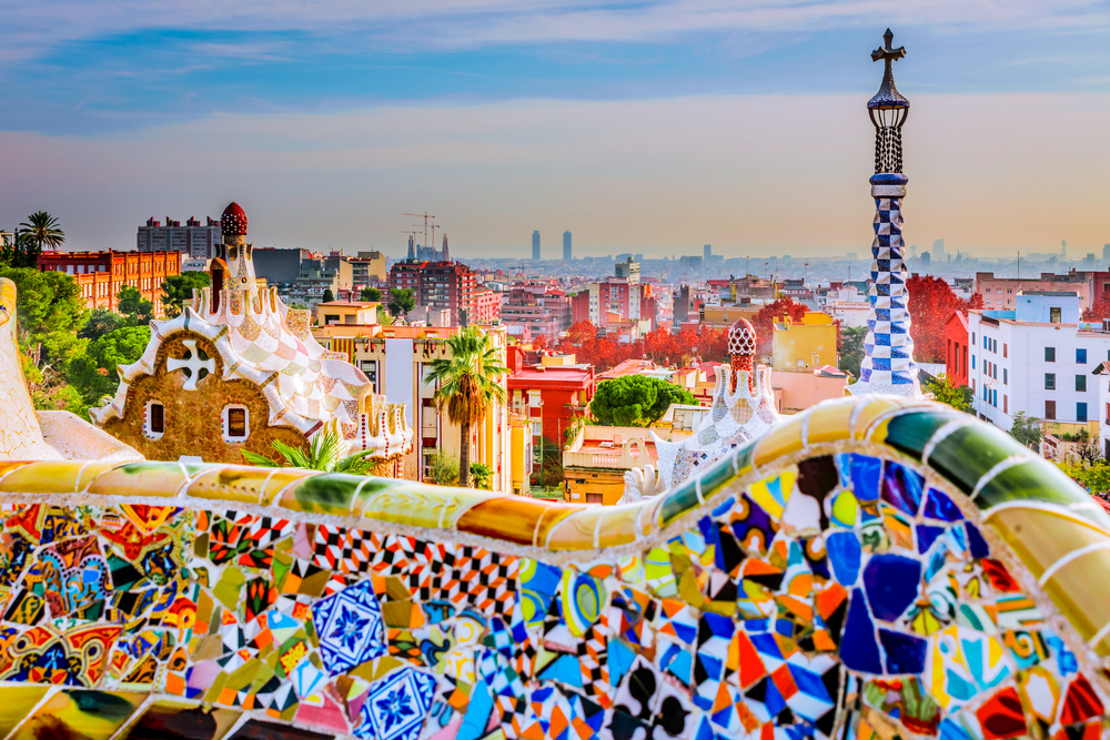 Park guell colors in Barcelona, Spain.