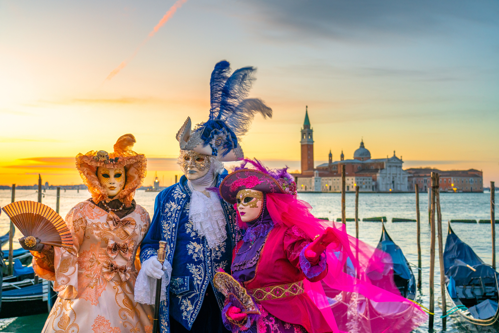 Famous carnival in Venice, Italy