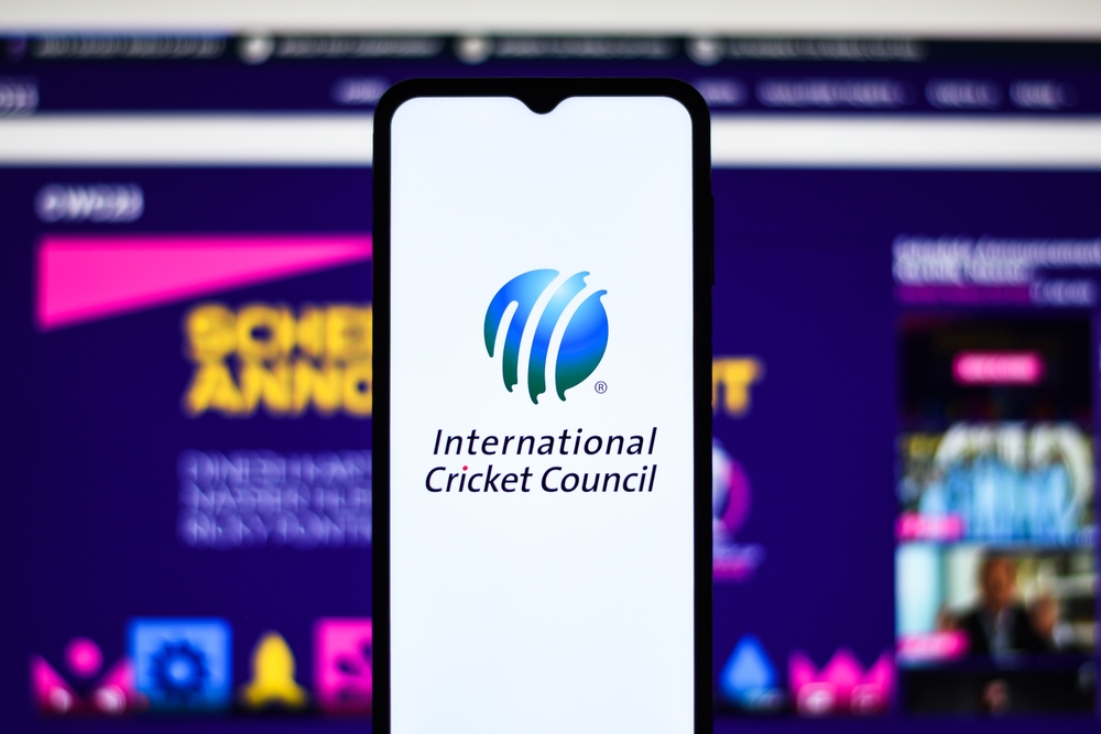 ICC (International Cricket Council) logo stock image. It is the global governing body of cricket and organizes Cricket World Cup, T20 World Cup, Champions Trophy