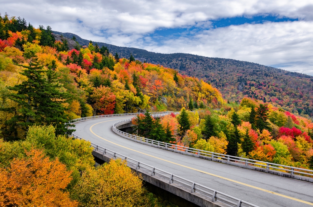 Autumn foliage along the Blue Ridge Parkway in North Carolina