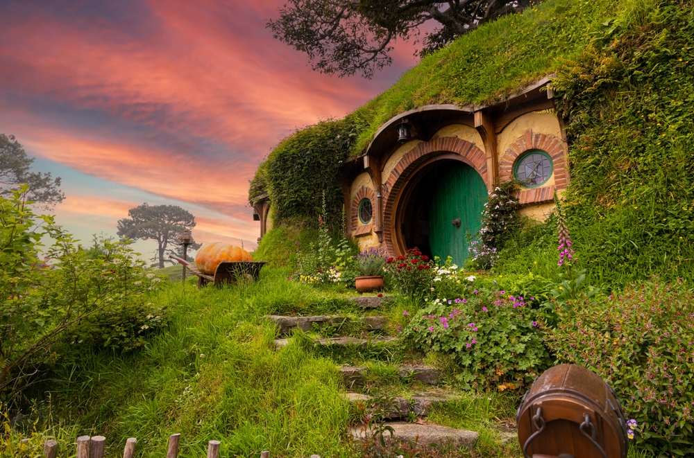 Hobbiton - movie set created for filming the Lord of the Rings and "Hobbit" movies - Matamata, New Zealand