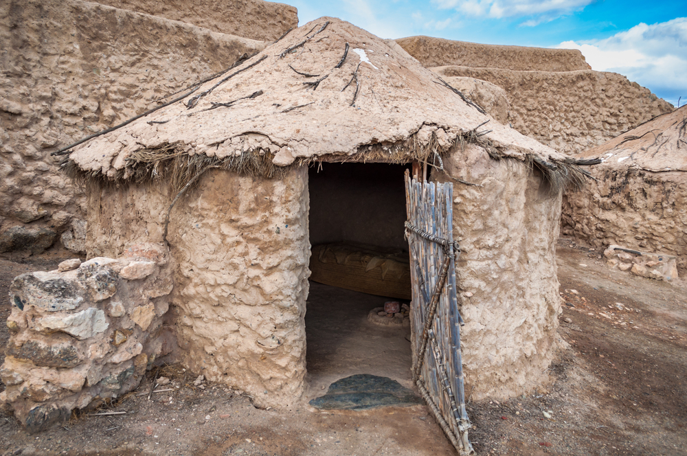 reconstruction of house cave hut in Los Millares archeological site. 