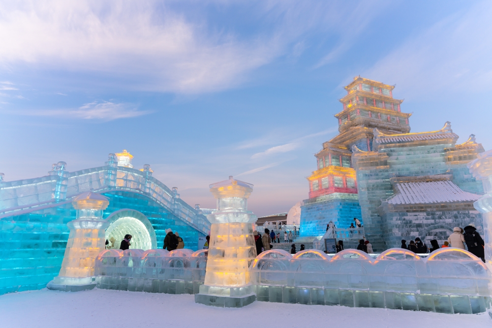 Harbin International Ice and Snow Sculpture Festival is an annual winter festival that takes place in Harbin, China. It is the world largest ice and snow festival.