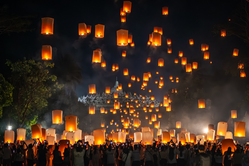 Vesak Floating Lantern Borobudur Central Java