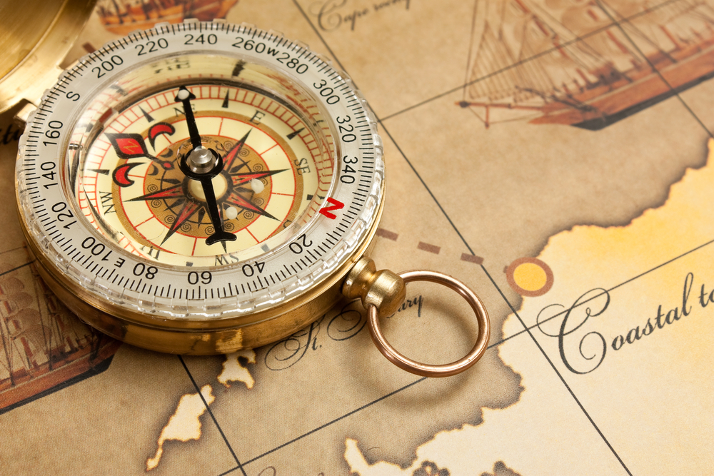 compass on a map