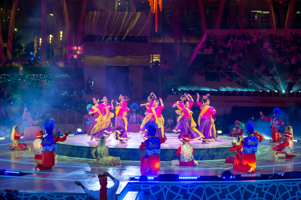 Celebrating Diwali, Festival of Lights at Expo2020. Performance featuring dancers and cultural groups drawn from the rich and diverse Indian community of Dubai.