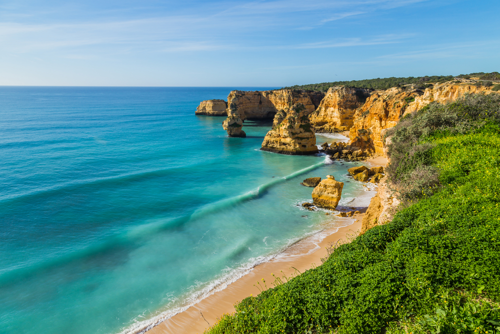 Coastal cliffs of Algarve, Lagoa, Portugal