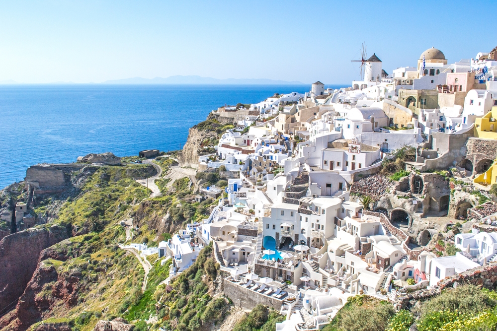 Santorini is one of Greece's most popular islands, known for its stunning caldera views, whitewashed buildings, and vivid blue domes. The island's buildings are designed to blend into the landscape.
