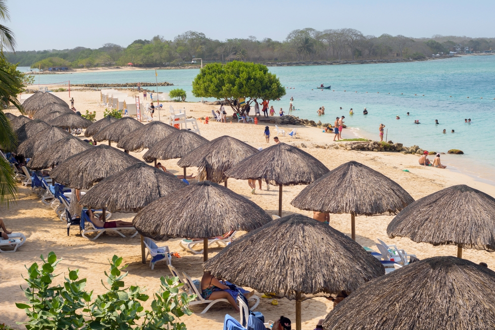 The beaches coast of the one of the more beautiful islands of the Caribbean colombian