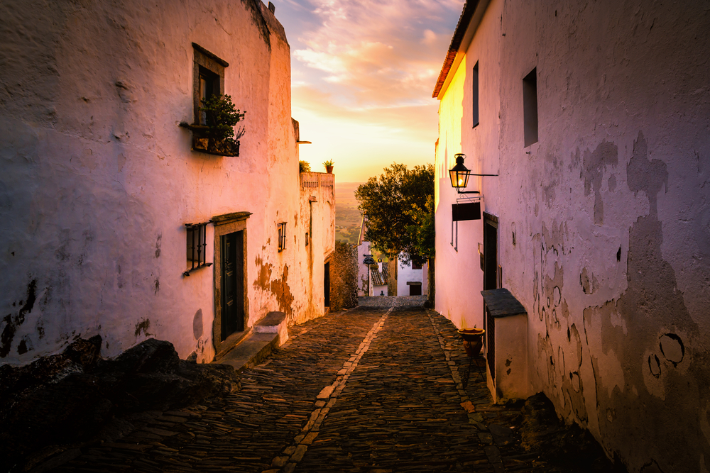 Monsaraz. Stunning sunset photo of Monsaraz village in Alentejo region, Portugal.