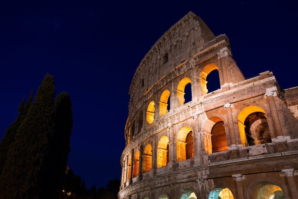 Colosseum in Rome at night. Italy, Europe