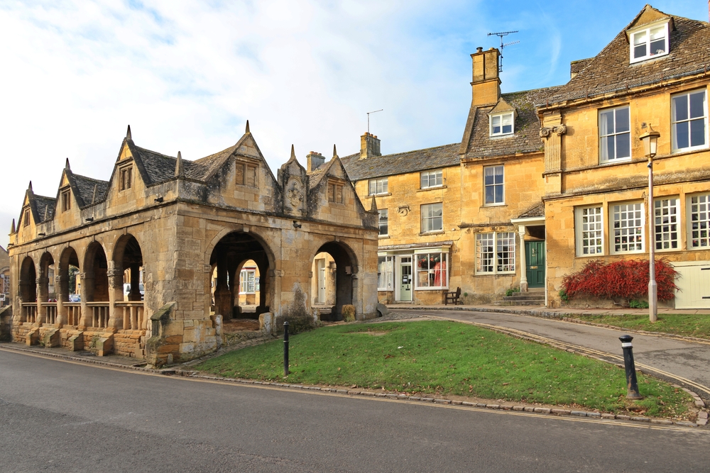 The Chipping Campden Market Hall, built in 1627, is a highlight of the High Street in this lovely Cotswold town.
