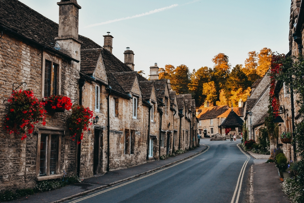 Castle Combe, England - September 28, 2018 - Classic English house in Castle Combe
