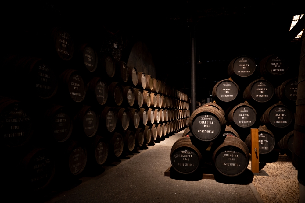 Port Barrels at Graham's Port Lodge, Vila Nova de Gaia, Portugal.