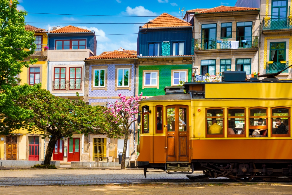 Beautiful view of the city of Porto on a beautiful summer day.