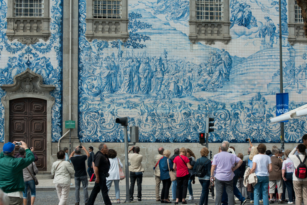 the church Igreja do carmo d dos carmelitas in the old town of ribeira in the city centre of Porto in Porugal in Europe.