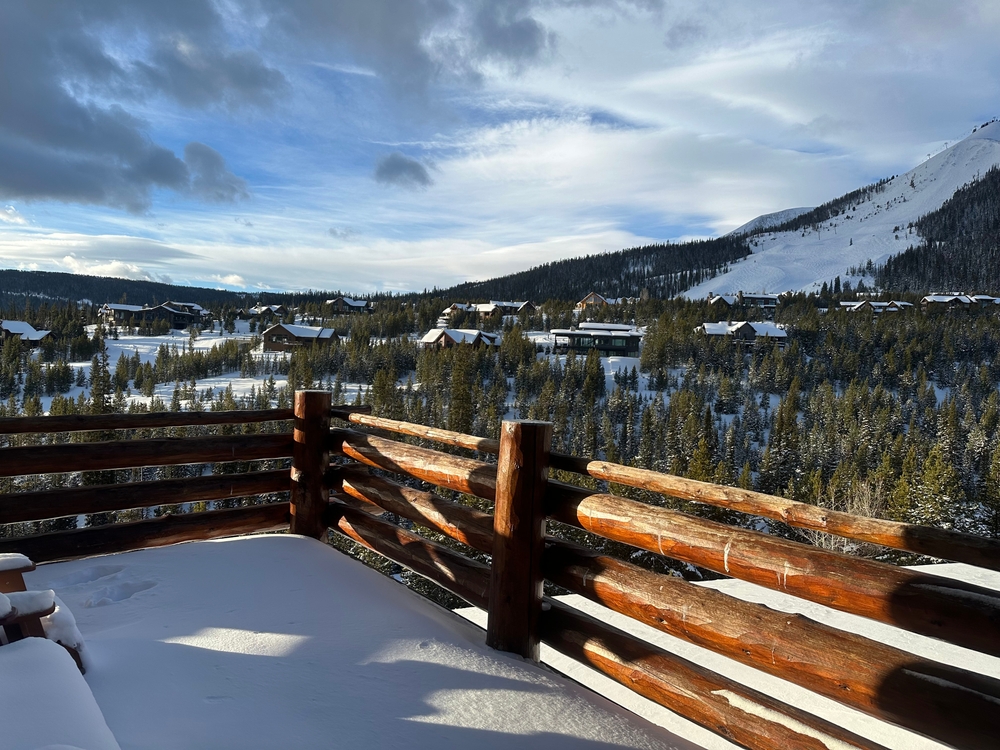 Porch view of Big Sky Resort in Montana