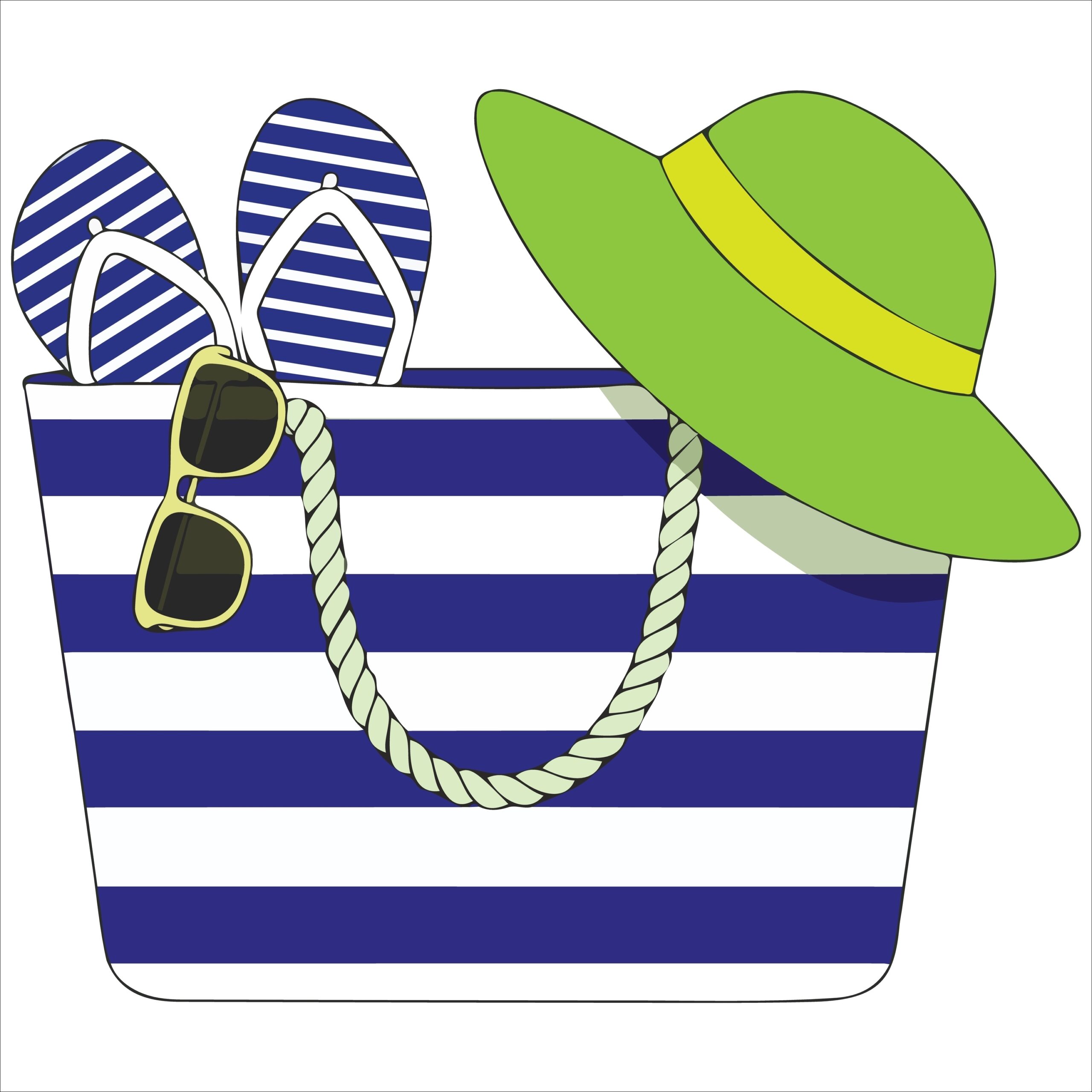 Womens summer beach bag with accessories