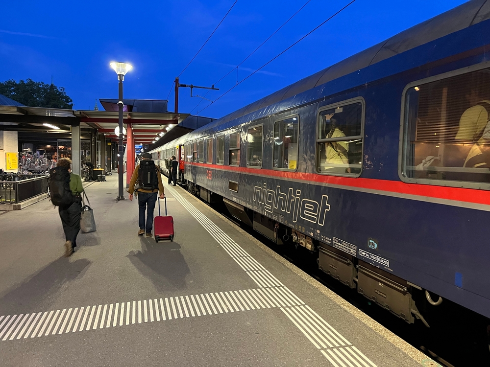 An ÖBB night train from Zurich to Amsterdam in Zurich ZH Switzerland 2025-05-14