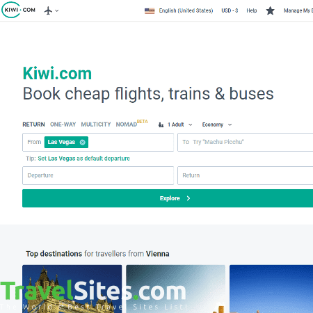 Kiwi Flights - travelsites.iokiwi