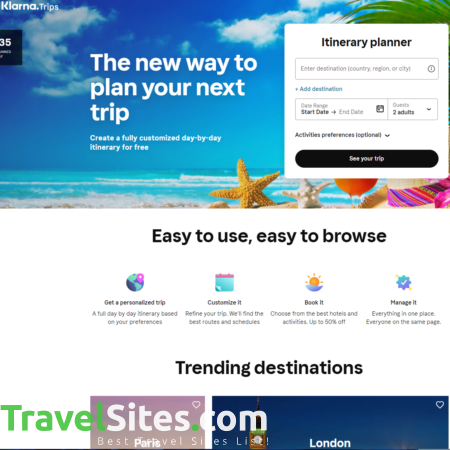 travel websites that use klarna